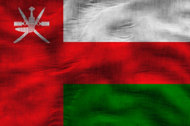 Drapeau national d'Oman Arrière-plan avec le drapeau d'Oman