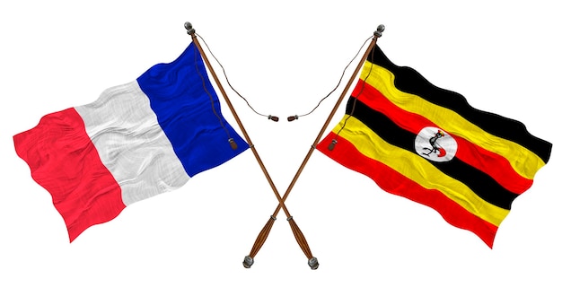 Drapeau national de l'Ouganda et de la France Contexte pour les concepteurs