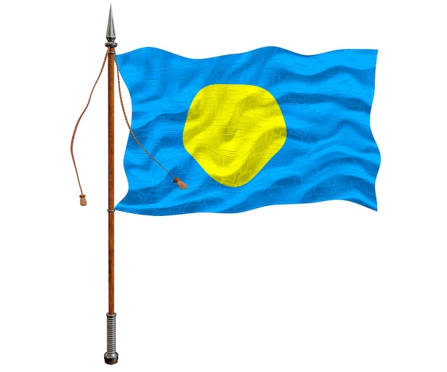 Drapeau national des Palaos Arrière-plan avec le drapeau des Palaos