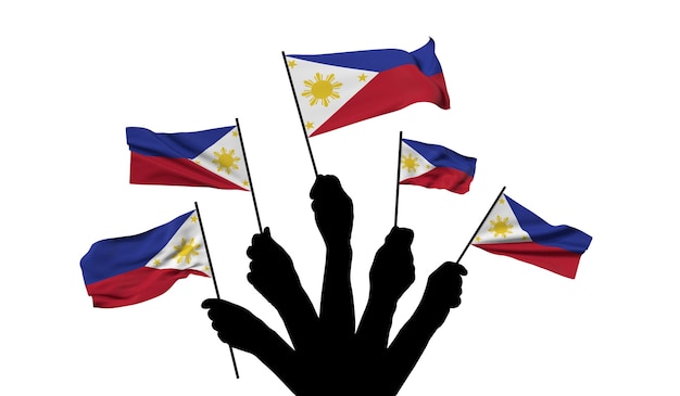 Drapeau national des Philippines agité d rendu