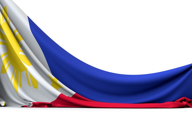 Drapeau national des Philippines suspendu bannière en tissu rendu 3D