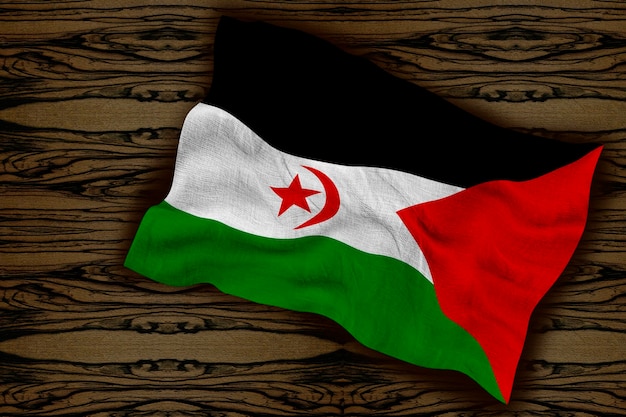 Drapeau national de la République arabe sahraouie démocratique Arrière-plan avec le drapeau de la République arabe sahraouie démocratique