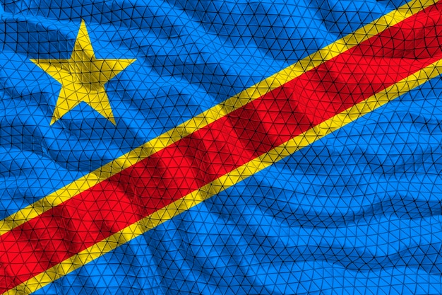 Photo drapeau national de la république démocratique du congo arrière-plan avec le drapeau de la république démocratique du congo