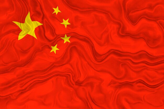 Drapeau national de la République populaire de Chine Arrière-plan avec le drapeau de la République populaire de Chine