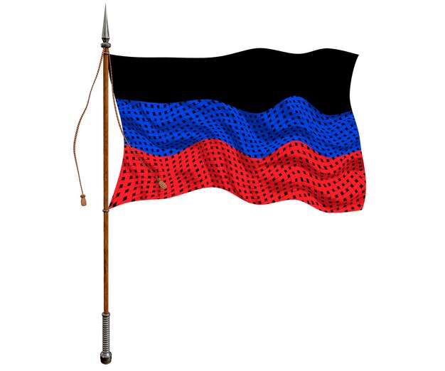 Drapeau national de la République populaire de Donetsk Arrière-plan avec le drapeau de la République populaire de Donetsk