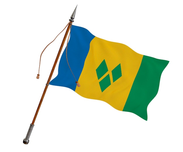 Drapeau national de Saint-Vincent Arrière-plan avec le drapeau de Saint-Vincent