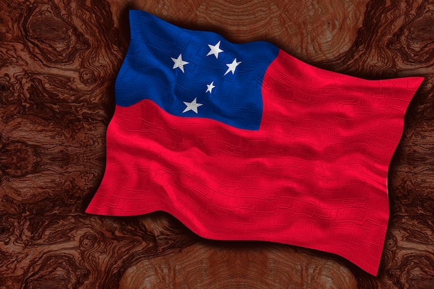 Drapeau national des Samoa Arrière-plan avec le drapeau des Samoa