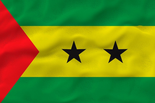 Drapeau national de Sao tomé et principe Arrière-plan avec le drapeau de Sao tomé et principe