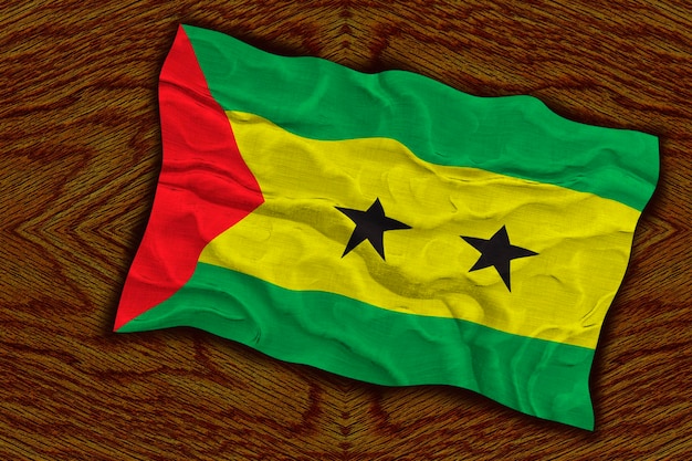Drapeau national de Sao tomé et principe Arrière-plan avec le drapeau de Sao tomé et principe