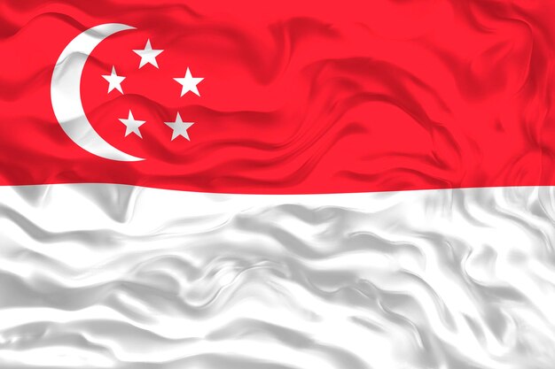 Photo drapeau national de singapour fond avec le drapeau de singapour