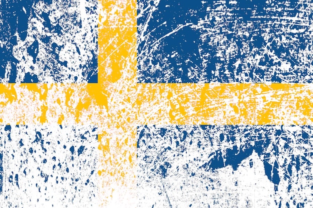 Drapeau national de la Suède avec texture. modèle de conception