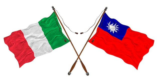 Drapeau national de Taïwan et de l'Italie Contexte pour les concepteurs