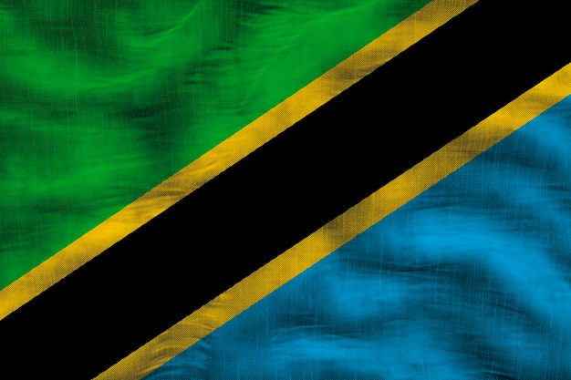 Drapeau national de la Tanzanie Fond avec le drapeau de la Tanzanie