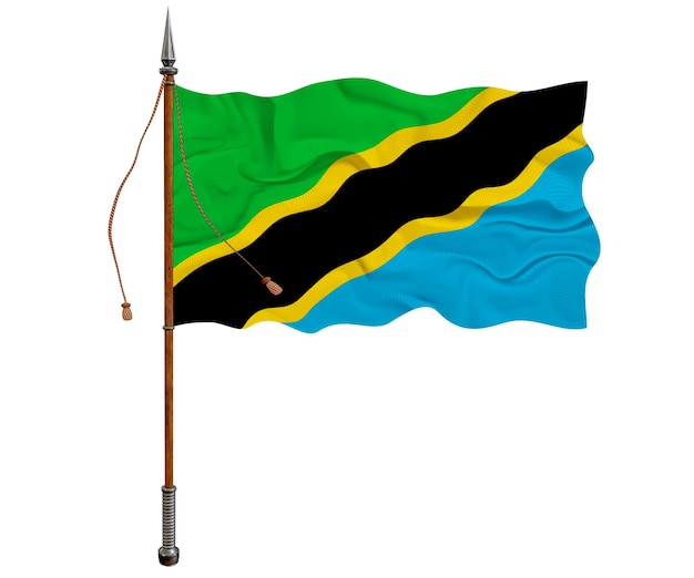 Drapeau national de la Tanzanie Fond avec le drapeau de la Tanzanie