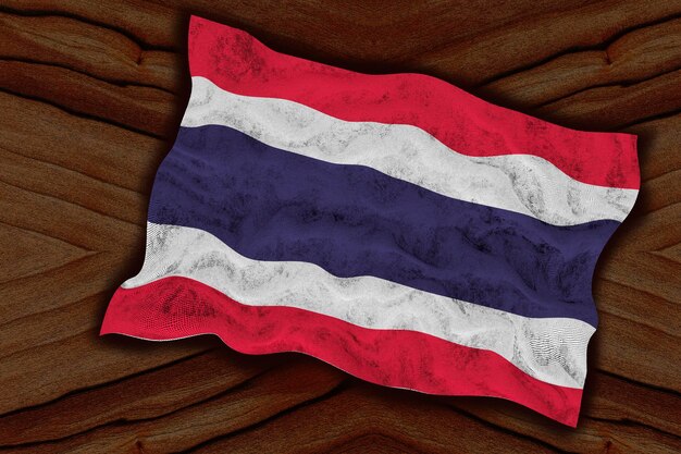 Drapeau national de la Thaïlande Fond avec le drapeau de la Thaïlande