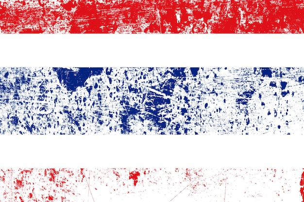 Drapeau national de la thaïlande avec texture. modèle de conception