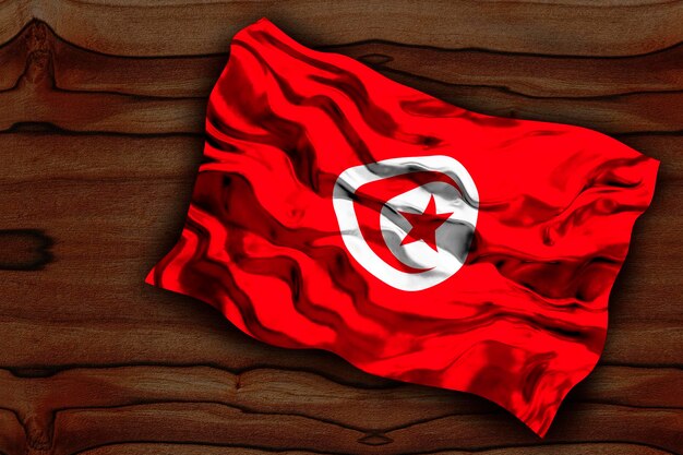 Drapeau national de la Tunisie Arrière-plan avec le drapeau de la Tunisie