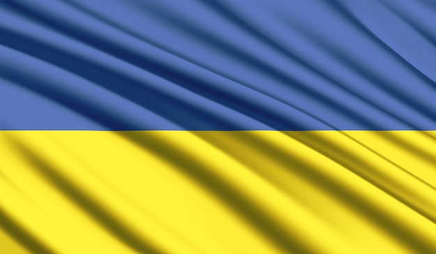 Drapeau national de l'ukraine Couleurs nationales de pays de soie réalistes avec emblème