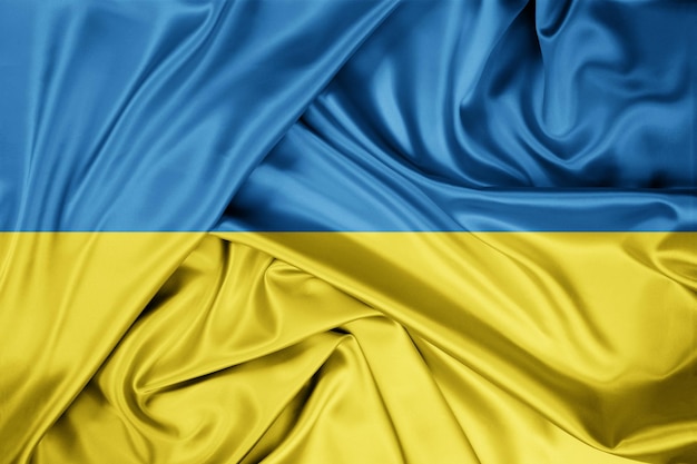 Drapeau national de l'Ukraine hissé à l'extérieur de l'Ukraine Day Celebration rendu 3D