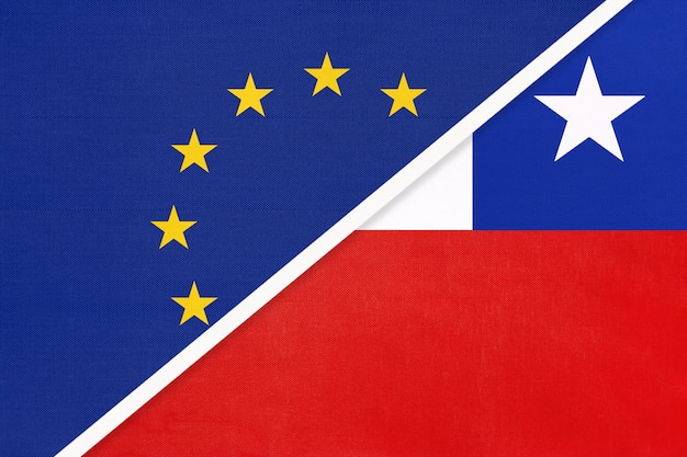 Drapeau national Union européenne ou UE vs République du Chili