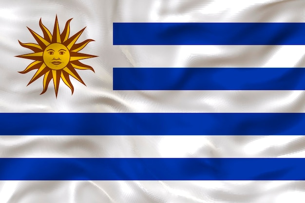 Drapeau national de l'Uruguay Arrière-plan avec le drapeau de l'Uruguay