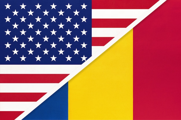 Drapeau national USA vs Roumanie