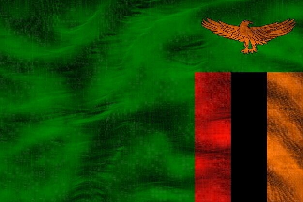 Drapeau national de la Zambie Arrière-plan avec le drapeau de la Zambie