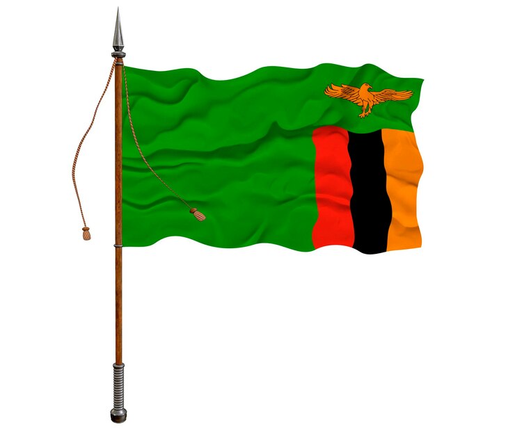 Photo drapeau national de la zambie arrière-plan avec le drapeau de la zambie