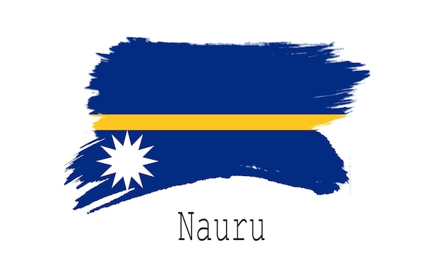 Drapeau Nauru sur fond blanc