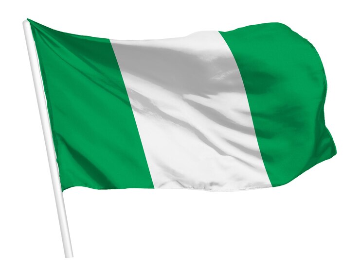 Photo le drapeau nigérian png agitant le symbole national graphique