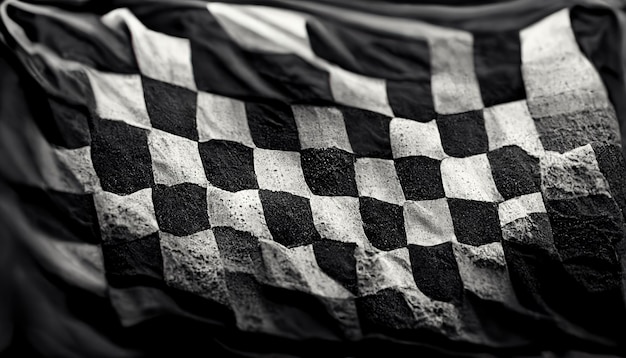 Un drapeau noir et blanc flotte au vent