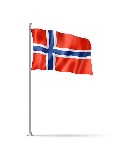 Drapeau norvégien isolé sur blanc