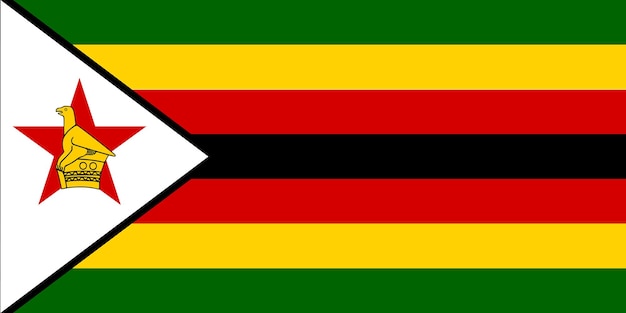 Le drapeau officiel actuel de la République du Zimbabwe Drapeau d'État du Zimbabwe Illustration