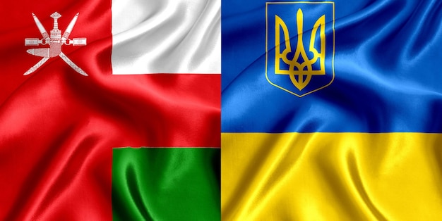 Drapeau d'Oman et de l'Ukraine