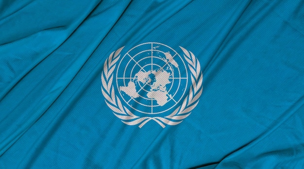 drapeau ondulant texturé 3d des nations unies
