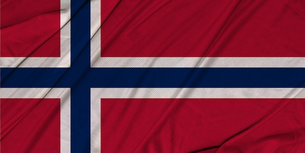 Drapeau ondulant texturé 3d réaliste de Norvège