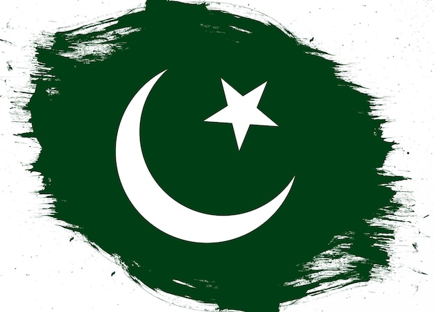 Drapeau pakistanais sur fond de brosse grunge en détresse