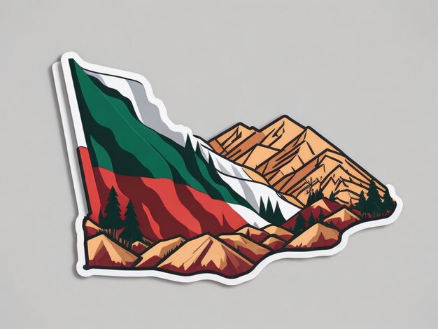 Le drapeau de la Palestine sur les montagnes 2d