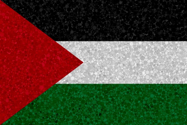 Drapeau de la Palestine sur la texture en polystyrène