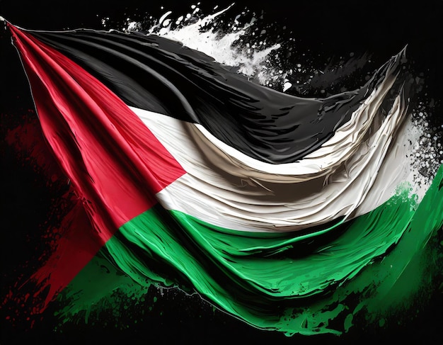 drapeau palestinien abstrait sur fond noir