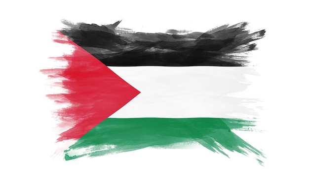 Photo drapeau palestinien coup de pinceau drapeau national