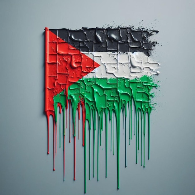 Le drapeau palestinien est une cascade vibrante de couleurs symbolisant la résilience, l'unité et la liberté.