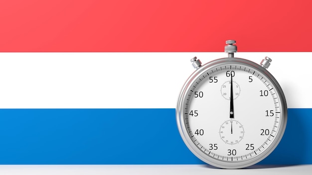 Drapeau des Pays-Bas avec chronomètre