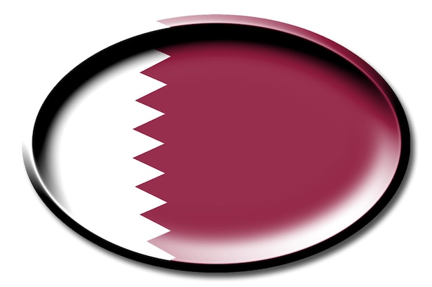 Photo drapeau de pays rond qatar sur fond blanc