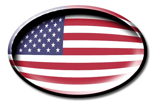 Drapeau de pays rond USA sur fond blanc