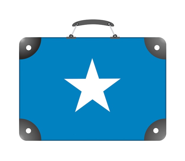 Drapeau de pays de la Somalie sous la forme d'une valise de voyage sur fond blanc - illustration