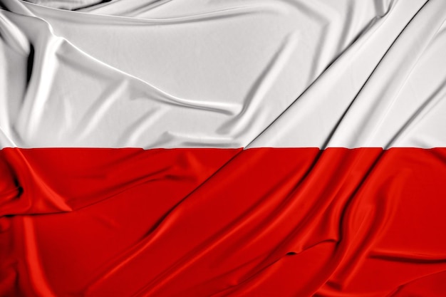 Le drapeau de la Pologne agite dans le vent