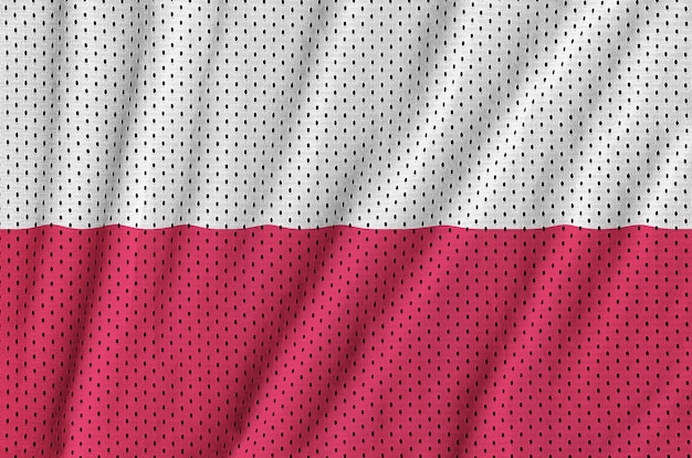 Drapeau de la Pologne imprimé sur un filet de nylon et polyester