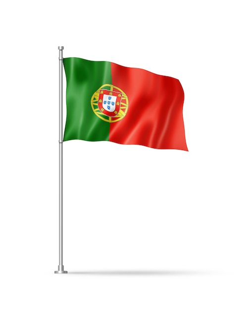 Photo drapeau portugais isolé sur blanc