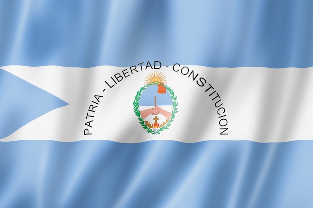 Drapeau de la province de Corrientes, Argentine agitant la collection de bannières. illustration 3D